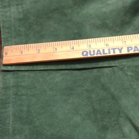 Vintage Global Identity Suede Leather Straight Pencil Skirt Green Women's Sz 5/6 - Picture 10 of 16